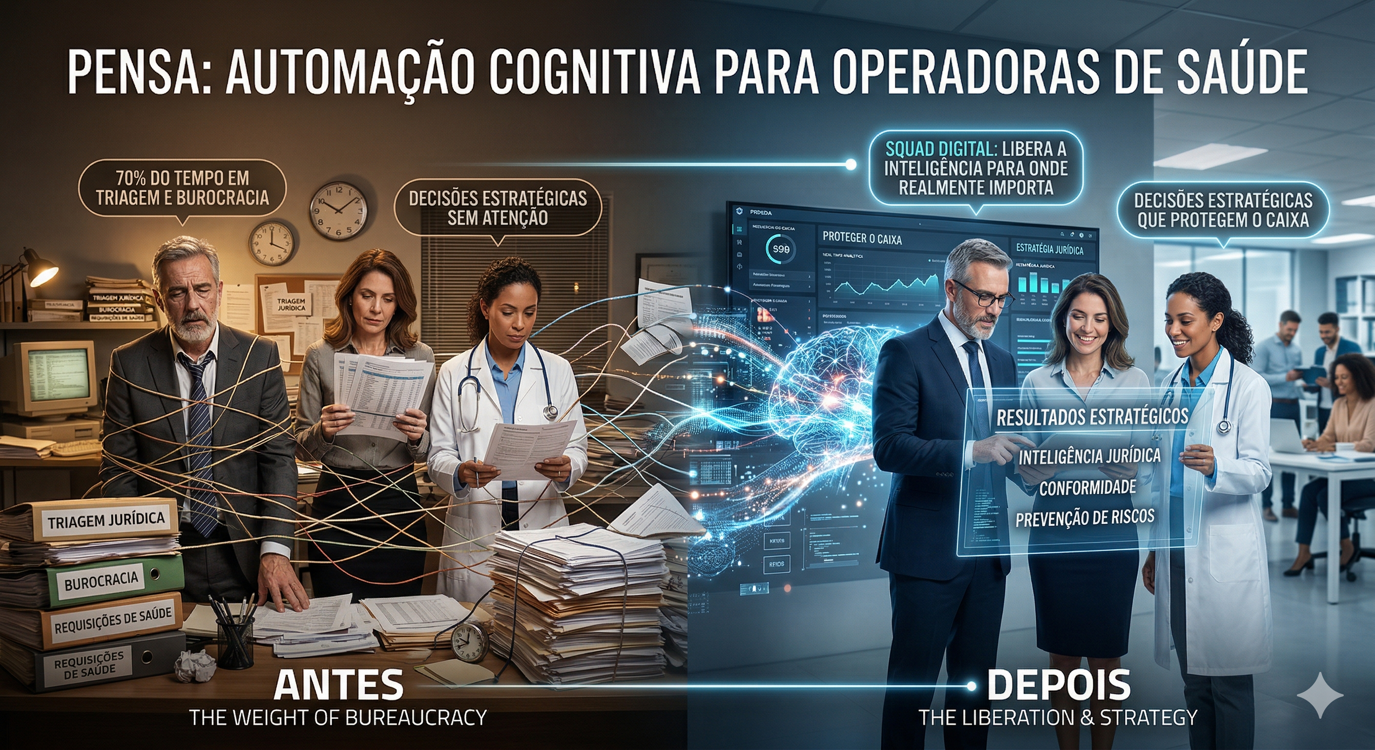 Cérebro digital conectado aos blocos de pedra legados