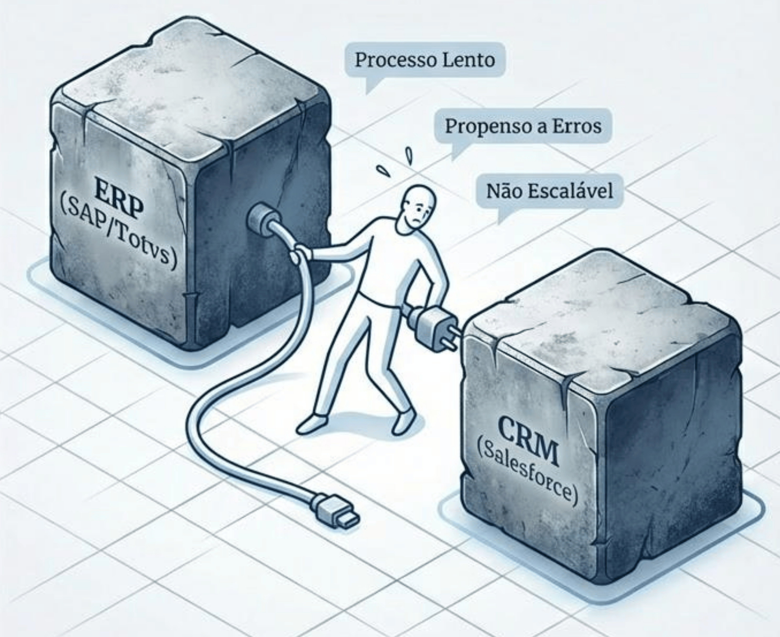Processo manual de regulação de sinistro com sistemas desconectados